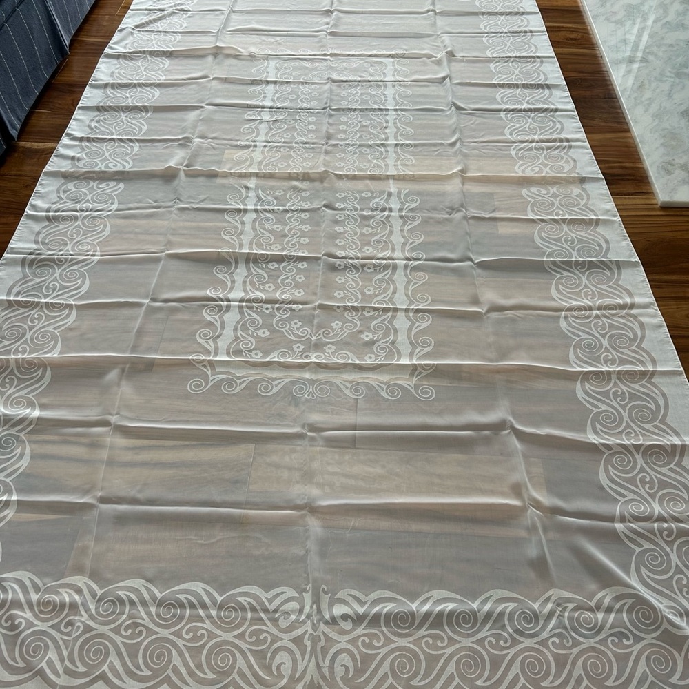 Easter Table, Vintage Elegant Large White Tablecloth